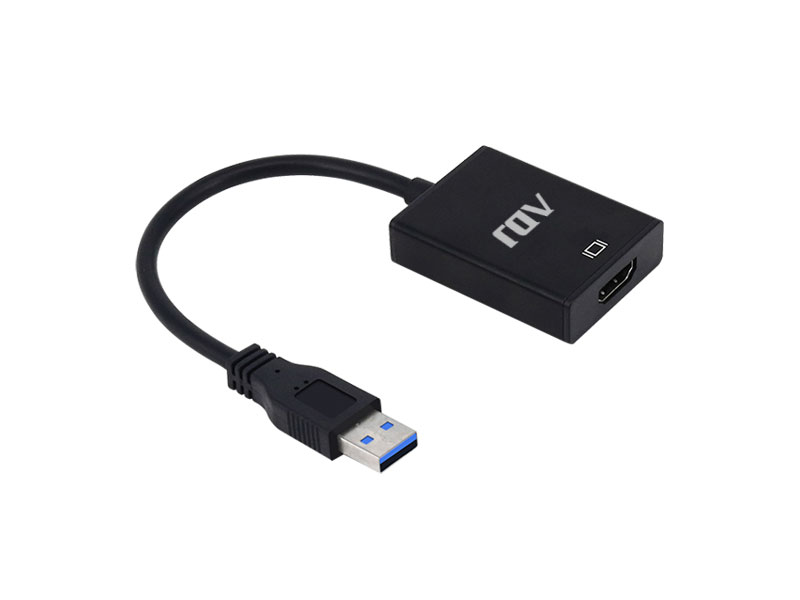ADATTATORE USB 3.0-HDMI M/F BK CON CAVO ADJ