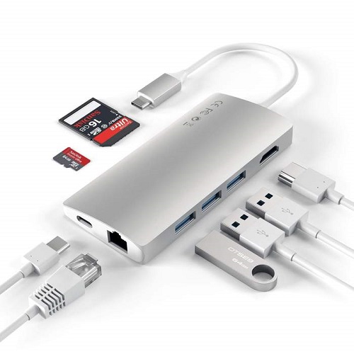 Satechi Multi-Port Adapter V2 Dock st. USB 3.0 (3.1 Gen 1) Type-C 10000 Mbit/s Silver
