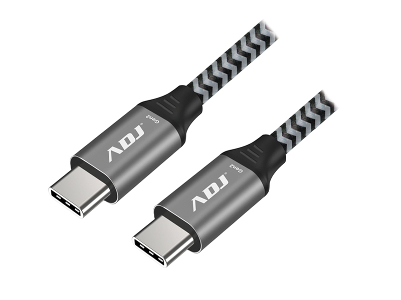 Cavo ADJ USB 3.2 Tipo C 60 Watt - Supporta la carica ad alta efficienza 20V/3A ed è compatibile con tutti i dispositivi Android/Tablet/Laptop che supportano il protocollo PD e con la porta USB-C - Fino a 10Gbps di trasferimento dati - Lunghezza 1.5 metri - Colore Nero/Argento