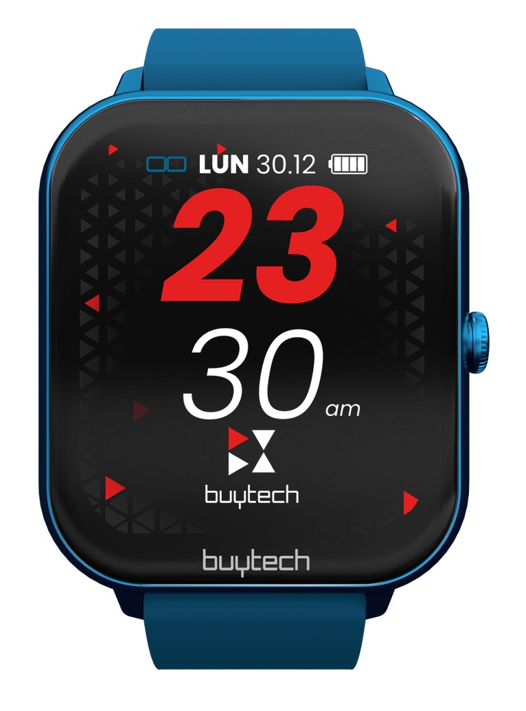 Smartwatch Buytech Call con quadrante da  1,83" full touch a colori  Waterproof  ip67  in silicone  colore Blu