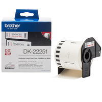 Brother DK-22251 nastro per etichettatrice Nero e rosso su bianco